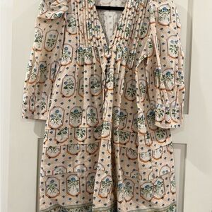 Hunter Bell Floral Patterned Dress with Pleated Detail